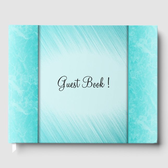 Teal Marble Columns Guest Book (Front)