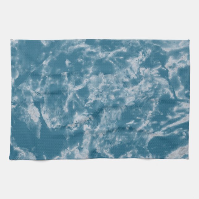 Teal Marble Kitchen Towel (Horizontal)