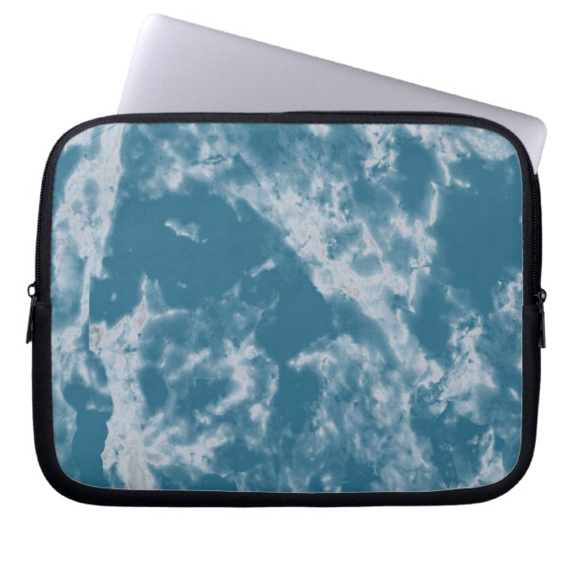 Teal Marble Laptop Sleeve (Front)