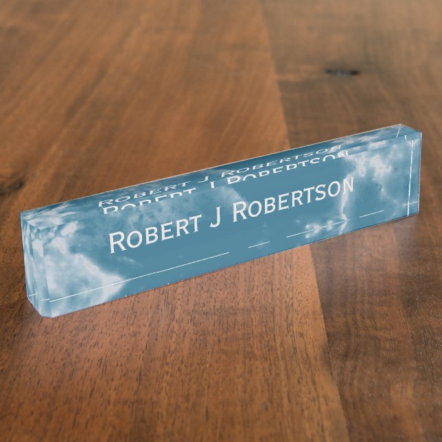 Teal Marble Nameplate (Side)
