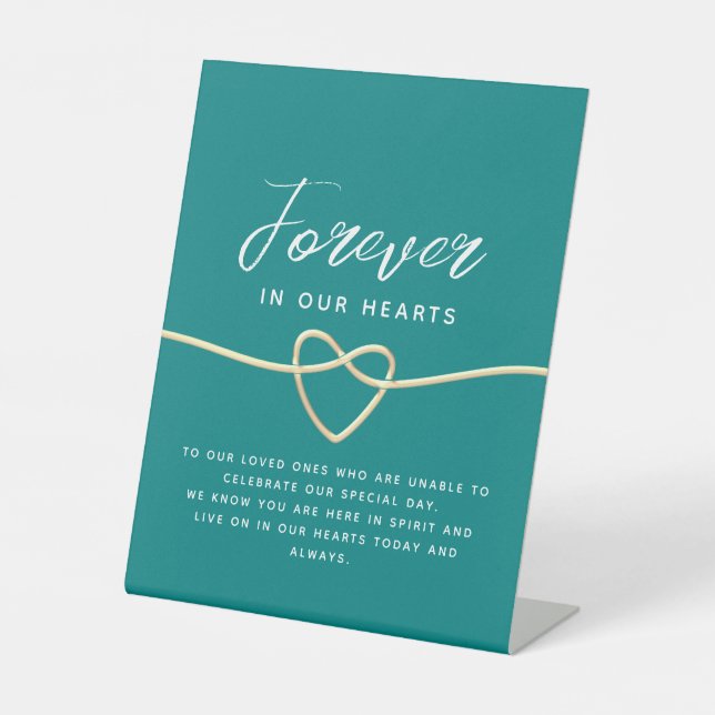 Teal Memorial Pedestal Sign (Front)