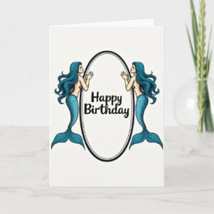 Teal Mermaid Birthday Card