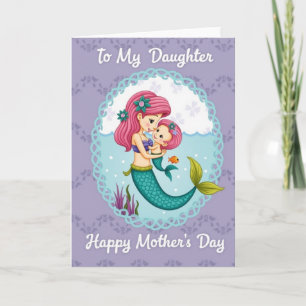 Teal Mermaid Mothers Day Card