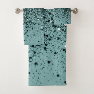 Teal Mermaid Ocean Glitter #4 (Faux Glitter) #art  Bath Towel Set