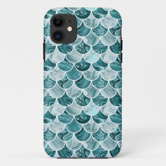 Teal mermaid scales iPhone 11 case