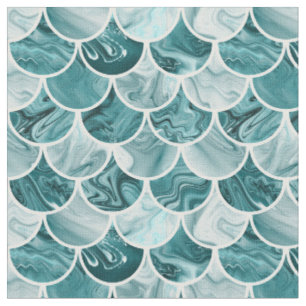 Teal mermaid scales fabric