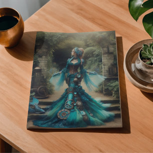Teal Mermaid Steampunk Vintage Victorian Lady Tissue Paper
