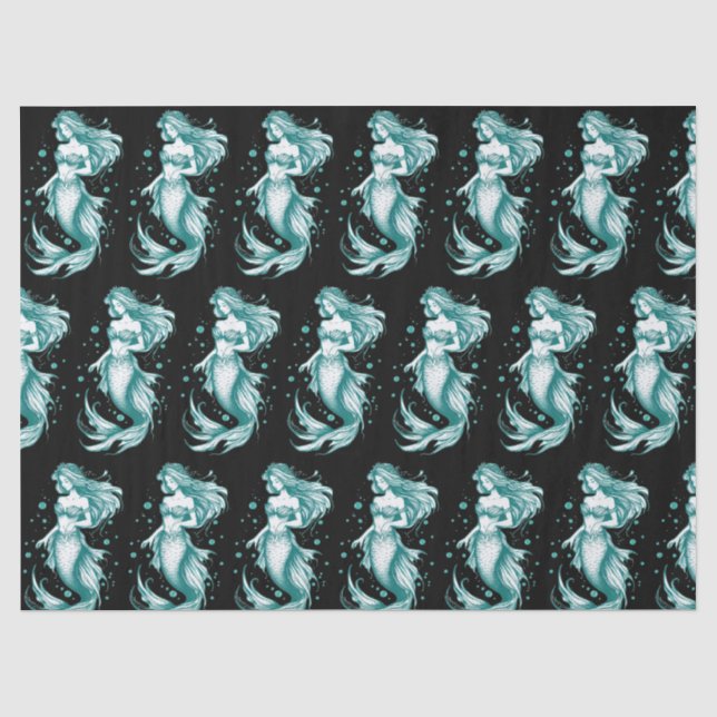 Teal Mermaid Tissue Paper (Front)