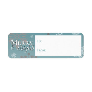 Teal Merry and Bright Snowflakes To and From