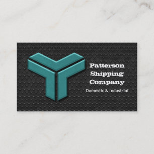 Teal Metal Grunge Business Card