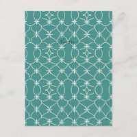 Teal Mid Century Modern Geometric Starburst Patter