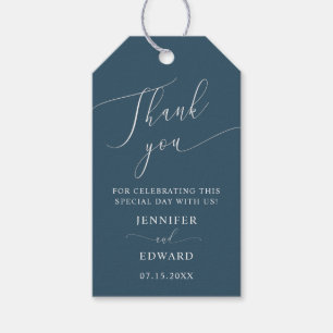Teal Minimal Wedding Thank You Gift Tags