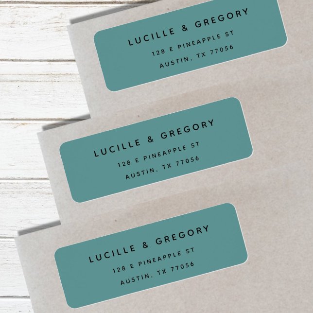 Teal Minimalist First Names Return Address Label (Creator Uploaded)