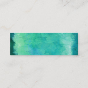 Teal Mint Green Watercolor Texture Pattern Mini Business Card