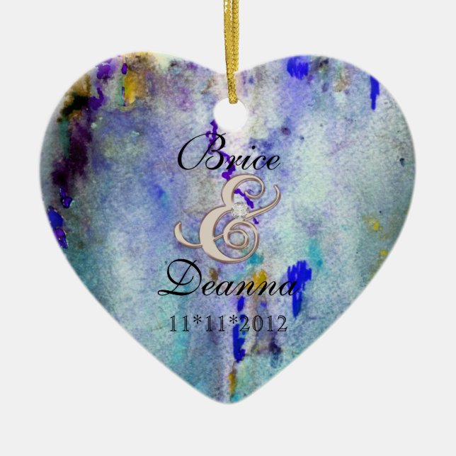 Teal Mist Champagne Wedding Favour Ornament (Front)