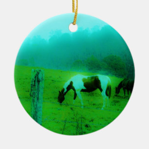 Teal mist Reto coloured painted pony Horse Ceramic Ornament
