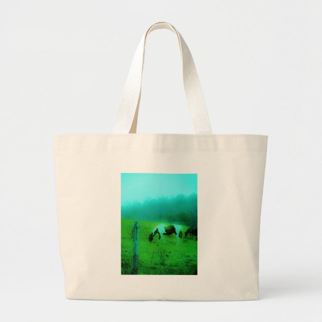 Teal mist Reto coloured painted pony Horse Large Tote Bag (Front)