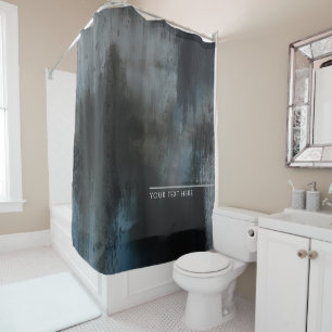 Teal Modern Abstract Artistic Shower Curtain