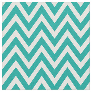 Teal Modern Chevron Stripes Fabric