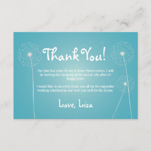 Teal, Modern, Dandelion, Thank You Cards