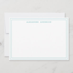Teal Modern Professional Double Border Card