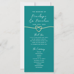 Teal Modern Wedding Program