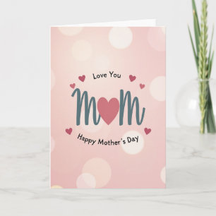 Teal Mom Rose Heart Card