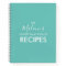 Teal Monogram Family Cookbook