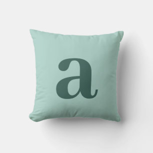 Teal Monogram Initial Letter Minimalist Throw Pillow