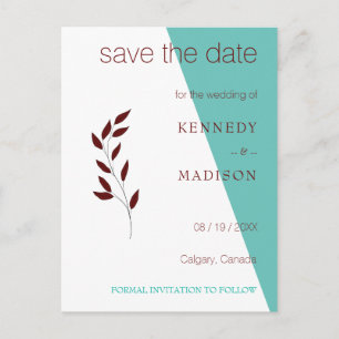 Teal Monogram 💍 Modern Geometric Elegance Postcard