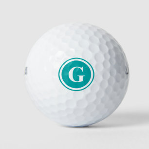 Teal Monogram Personalized Golf Balls