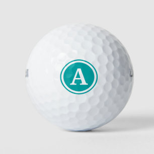 Teal Monogram Personalized Golf Balls