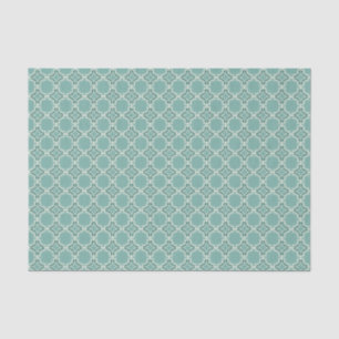 Teal Moroccan Lattice Pattern Tissue Paper