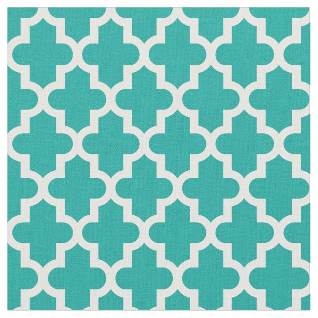 Teal Moroccan Print Fabric (Close Up)