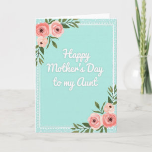 Teal Mothers Day Aunt Card