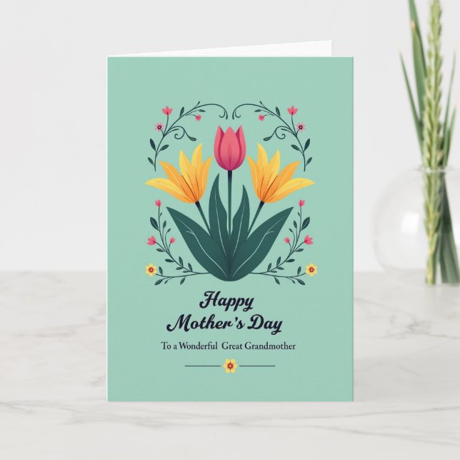 Teal Mothers Day Tribute Card (Front)