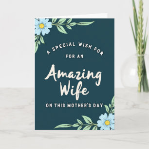 Teal Mothers Day Wish Card