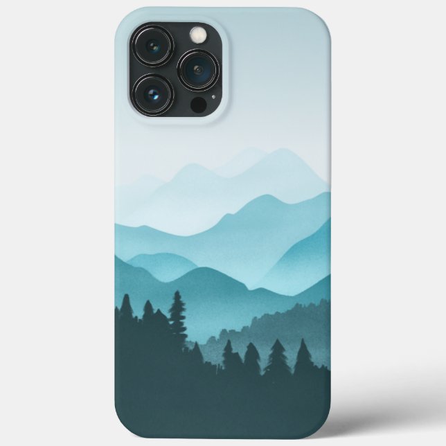 Teal Mountains Case-Mate iPhone Case (Back)