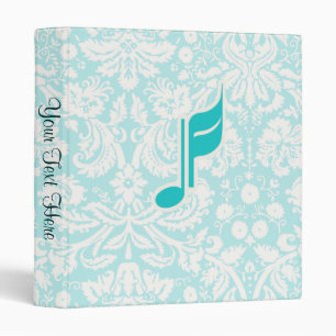 Teal Music Note Binder