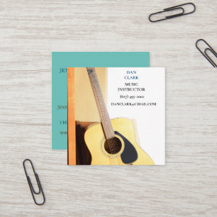 Teal Music Teacher/Musician /Educator Guitar  Square Business Card