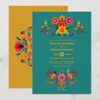 Teal & Mustard Mexican Folk Art Fiesta Wedding