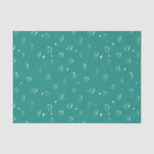 Teal Mystical Crystal Outline Tissue Paper