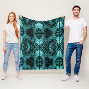 Teal n Black Fleece Blanket
