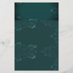 Teal n Light Blue Paper Stationery Sheet