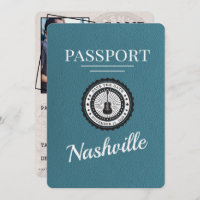 Teal Nashville Passport Save The Date