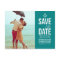 TEAL NAUTICAL SCRIPT PHOTO SAVE THE DATE POSTCARD