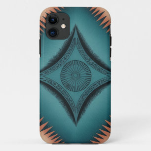 Teal Navajo Peach Sunburst iPhone 11 Case