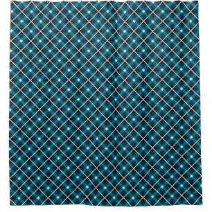 Teal & Navy Geometric Grid Pattern