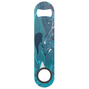 Teal Navy White Stainless Steel Bottle Opener Bar Key