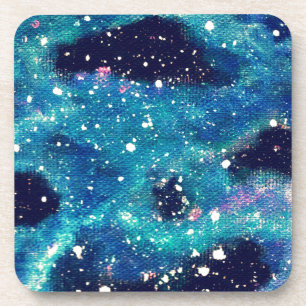 Teal Nebula and Stars Coaster